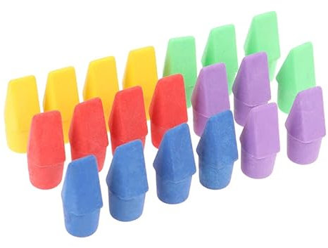Lote de 20 gomas de borrar, tapas de tijera con forma de lápiz, goma para estudiar, pintura, suministros de papelería y accesorios
