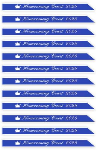 Jexine Paquete de 12 bandas de corte de regreso a casa 2023 de 72 x 4 pulgadas, banda de satén azul y blanco para rey, baile de secundaria, accesorios de fiesta de graduación