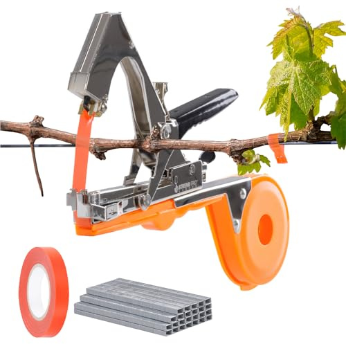STREND PRO Pflanzenbinder Maschine Cameleon | Bindezange für Pflanzen, Ink. Bindenroll, Heftklammern | Pflanzenbinder zange für Tomaten, Weintrauben, Weinbau, Gurken | Garten zubehör, Pflanzen zubehör