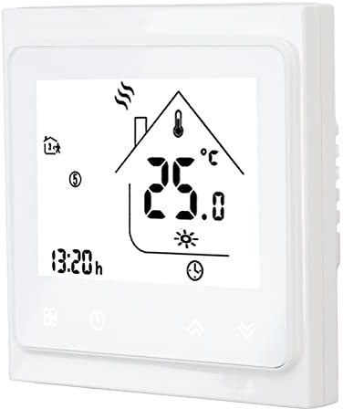 BHT 002GC Termostato Programmabile per Riscaldamento Caldaia Termostato Digitale Touch Screen con Ampio Display LCD Regolatore di Temperatura con Uscita Passiva 95‑240 V