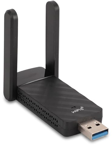 Adaptador WiFi USB para PC Portátil de Escritorio, Dongle WiFi USB 3.0 Adaptador de Red USB Inalámbrico de 1800 Mbps con Banda Dual 2,4 G/5 G y Antena de Alta Ganancia para