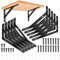 10 Piezas Soportes para Estantes de Pared, Escuadra para Estanterías, Soportes Estantes Triangulares de 90 Grados Angular de Montaje en Pared Pesados para Cocina Libros Estante (10 PCS Negro 150X95MM)