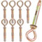 Keadic Eye Bolt in Colored Zinc Plated, Shoulder Eye Bolt, Concrete Brick Expansion Screws Closed Hook Bolts for Wall (M12)