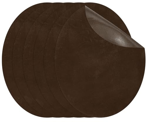 PATIKIL Bügelflicken 11 x 14 cm, 6er Pack ovale Ellenbogenflicken Knie-Reparaturflicken Wildleder Stoffapplikationen für Hemd Jeans Jacke Kleidung Reparatur Dekorationsset, Dunkelkaffee
