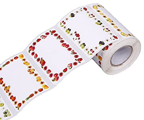 200pcs Jam Jar Labels-Self Adhesive Easy Peel Waterproof Food Labels Stickers with Easy Write Surface-for Kitchen Food Bottle Jams Containers
