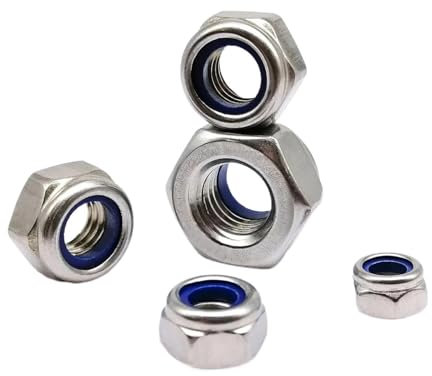 Tuerca autoblocante de nailon hexagonal, tuerca Nylock, contratuerca de acero inoxidable A2 304 DIN985, M2, M2.5, M3, M3.5, M4, M5, M6, M8, M10, M12, M16(20pcs M12)