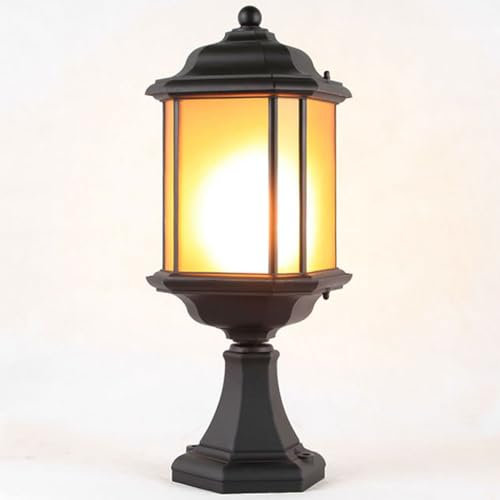 CWVYKNP Luci da Palo Vintage Luci da Palo per Recinzione da Parete Superiore Lampada da Colonna Esterna con Base di Montaggio su Molo, Lampada da Colonna per Ingresso Giardino, Patio, Cortile