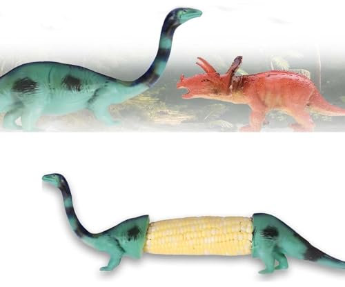 Dinosaur Corn Cob Holders, Stainless Dinosaur Corn on The Cob Holders, Stainless Steel Barbecue Prongs Reusable and Easy to Clean for BBQs, Picnics & Family Dinners (Green)