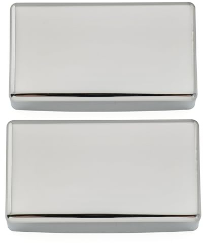 Musiclily Pro Neusilber Legierung Geschlossen Humbucker Kappe Ohne Bohrungen für E-Gitarre, Chrom (2er Set)