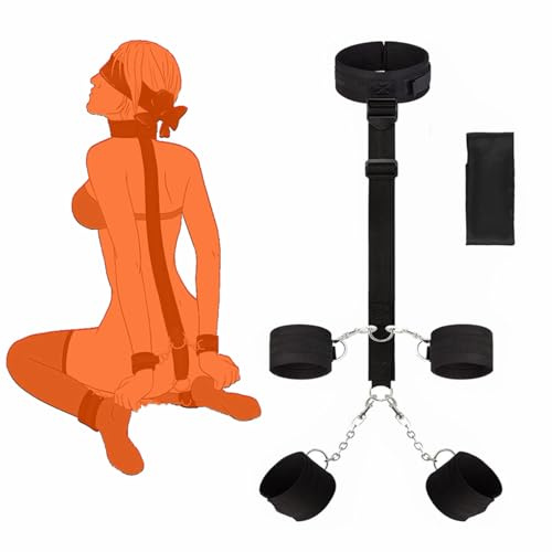 Restraining for Adult Handcuff Sex Resistance Bands with Ankle Strap Bondaged Rope Cord & Rope for Bedroom Thigh, Wrist and Ankle Restraint Sex Cuff Bracelets Set with Rope Bed Bonage Kits Sweater