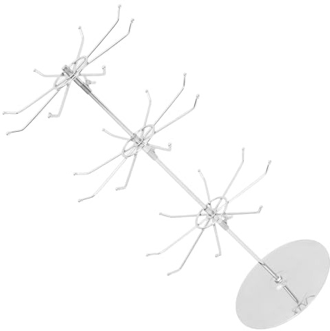 MUCKLILY Présentoir Rotatif pour Bijoux Trois Niveaux pour Colliers et Boucles Oreilles Rangement Organisé pour Chambres et Salles de Bain
