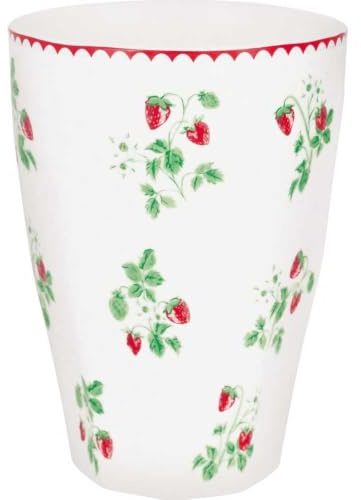 GreenGate French Latte cup Berry white Erdbeer Dekor Porzellan 400 ml