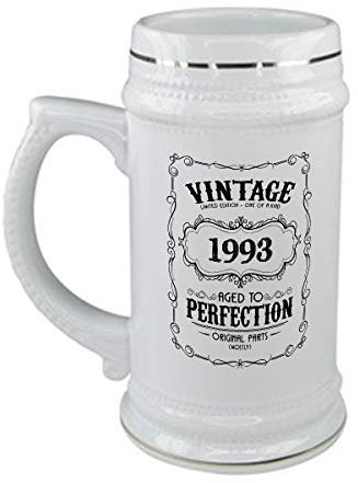 bubbleshirt Boccale da birra Compleanno - vintage limited edition 1993 - age of perfection - in ceramica - capienza 50 cl - idea regalo