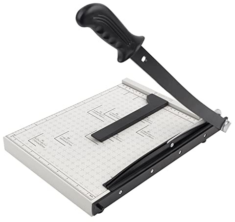 ZEQUAN A4-Papierschneider, robuste Metallbasis, stapelbare Papierschneidemaschine, 33 cm Schnittlänge, Hebelschneider, 10 Blatt Kapazität, für Büro, Zuhause oder Schule