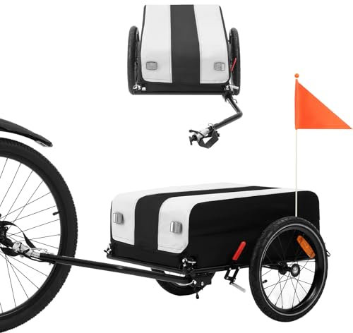 SEPNINE® Fahrrad Lastenanhänger, Fahrradanhänger, Fahrrad Anhänger, Transportanhänger mit Abdeckplane,40 kg Ladegewicht, Schwarz