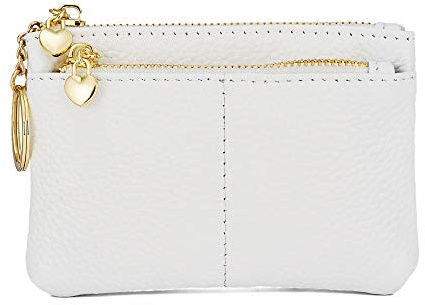 ZOUIQSS Mini Porte Monnaie Cuir pour Femme véritable avec Fermeture éclair,Porte-clés et Porte-Cartes Portefeuille