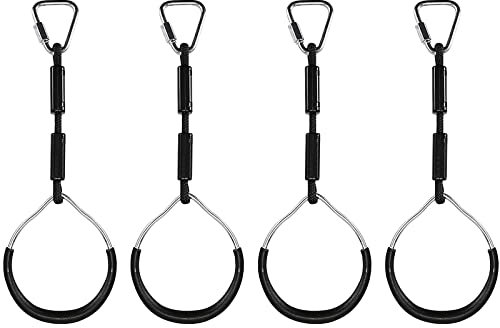 Lot de 4 anneaux d'escalade pour enfants, en plein air, intérieur, enfants, ninja à suspendre, charge maximale : 160 kg, appareils d'escalade, balançoires pour le jardin