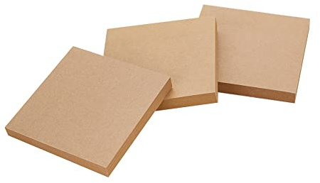 JIHUOO 300 Blatt 3 x 3 Zoll Haftnotizen Selbstklebende Notizzettel Haftnotizzettel Klebezettel Sticky Notes Notizblöcke für Büro Haus Braun