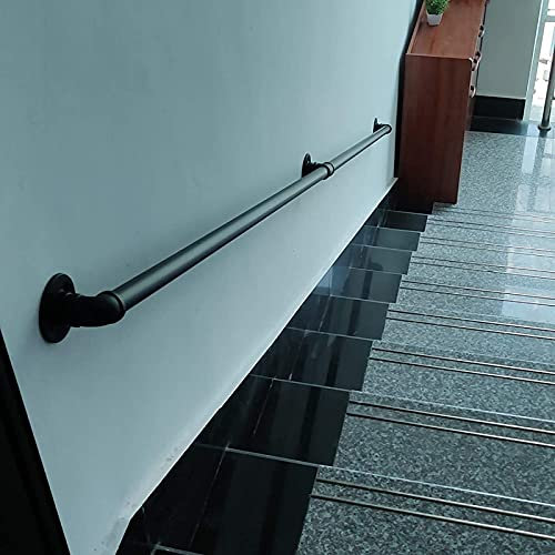 SENNIAN Pasamanos de Escalera de Hierro Forjado (1 pie-20 pies). Barandillas de Soporte de Pared de riel de barandilla para escaleras, Barra de Soporte de barandillas Antideslizantes para