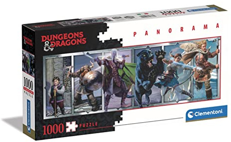 Clementoni - 39736 - Puzzle Panorama Dungeons&Dragons, Puzzle 1000 Teile Für Erwachsene Und Kinder 14 Jahren, Geschicklichkeitsspiel Für Die Ganze Familie