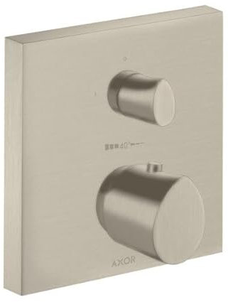 hansgrohe AXOR Starck Organic Thermostat Unterputz mit Abstellventil, 1 Verbraucher, 12715820, Farbe: Brushed Nickel