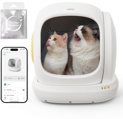 UBPet C20 Lettiera Autopulente per Gatti con Ampia Apertura, Zero Trappola, Deodorizzazione e Basso Ingresso - Katzentoilette