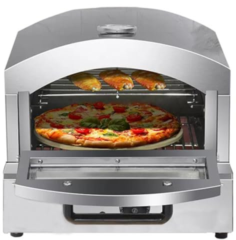 GAYAYAS Commercial Gas Pizza Oven, 0-750℉ Adjustable temperature, Outdoor Stainless Steel Single Deck Layer Multipurpose Snack Toaster Oven
