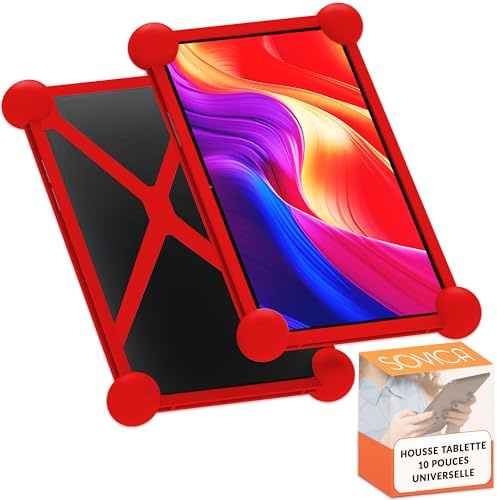 Tablet hülle 10.1 Zoll universal Universal Silikon gültig für alle 10 Tablet-PCs auf dem Markt (Rot)