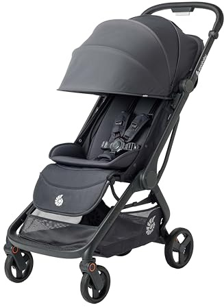 Ergobaby Metro3 Kinderwagen Buggy mit Liegefunktion, Baby-Buggy ab Geburt bis 22kg (0-4 Jahre), Zusammenklappbar und Autositz Kompatibel, höhenverstellbarer Griff, ergonomischer Sitz, Graphite Grey