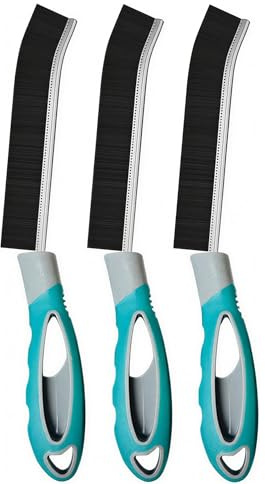 MATRIX Crevice Cleaning Brushes Pack of 3 | Hard Bristle Grout & Gap Scrubber for Kitchen, Bathroom, Tiles & Window Tracks | Multi-Purpose Cleaning Tool