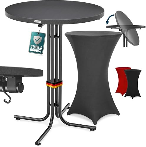 Casaria Stehtisch Grau 70cm inkl. Husse Grau