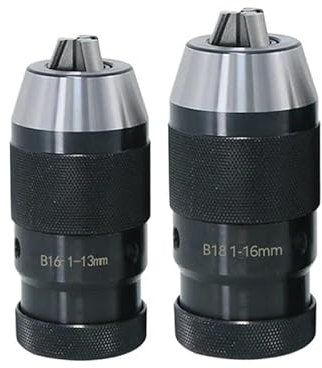 HXSMOZ Portabrocas de Bloqueo automático y autoajustable, sin Llave, B10, B12, B16, B18, B22, Herramientas de Torno, MTA, MTB, R8, C20, for Taladro, 1 Unidad(B16 (1-13mm))