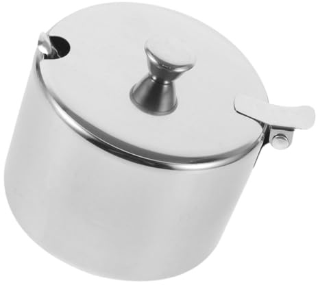ULTECHNOVO 2ensembles Lot De Boîtes à Sucre Sel Acier Inoxydable Avec Cuillère Pot à Condiments Avec Couvercle Pour Ranger Épices Et Sucre