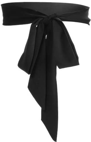 POPETPOP Ceinture À Nouer Pour Robe Femmes Mousseline Noire | Mousseline Douce, Facile À Utiliser, Polyvalente Pour Robes, Conçue Pour Femmes