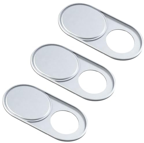 PRESSINART 3Pcs Cache Webcam Coulissant en Métal Argent Ultra Fin 0,04 Pouce Cache Caméra Ordinateur pour Mini PC Téléphone Ordinateur Portable Bureau Aluminium Durable Protecteur de Confidentialité
