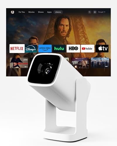 Wanbo Cube 1 Pro - Proyector Inteligente con Android TV y Google Play, Mini proyector portátil Compacto y Altavoz Bluetooth de 8 W, corrección Keystone, Cine en casa para Espacios pequeños