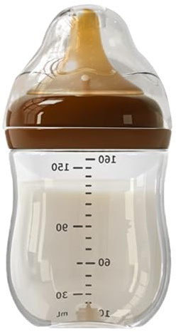 Biberon En Verre – Expérience D'allaitement Semblable Au Sein, Système De | Ventilation Anti-coliques, Capacité De 160 Ml + Verre Résistant À La Chaleur, Matériau De Sécurité Borosilicate