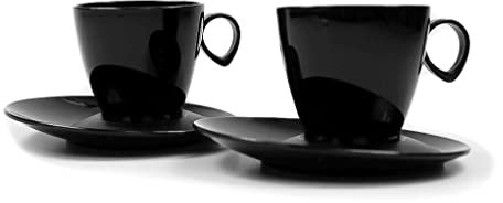 Tupperware Trinkbecher Exclusiv schwarz + Untertasse (2) Tasse Thermo Tup Becher mit Henkel 37890