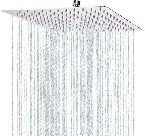 Soffione Per Doccia da 30cm, Markcco Testa Doccia Quadrato ad Alta Pressione in Inox 304, Ti Offre Un'Esperienza di Doccia Confortevole Anche a Basse Pressioni d'Acqua