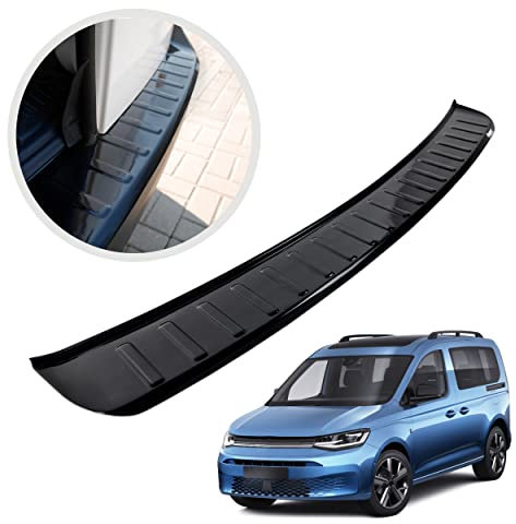 CHROMEMASTER | Protezione Paraurti Posteriore | Compatibile Con VW Caddy IV 2021- | Plastica ABS, Nero Lucido | Protegge La Vernice Del Paraurti