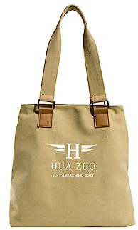 CORIOS Bolso de Mano de Lona Bolso de Hombro para Mujer Gran Capacidad Bolsa Shopper Bolsa de Ociopara Multifuncional Bolso Tote para Compras Trabajo Citas Viajes Caqui
