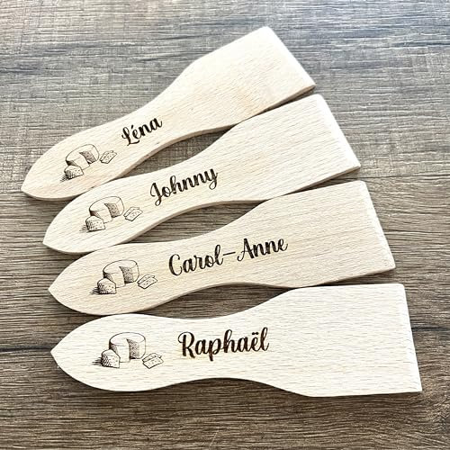 Spatule raclette personnalisée en bois de hêtre