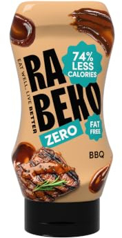 Rabeko Zero Sauce -American BBQ, 1 x 350ml sans sucre et peu de matières grasses - produits sains à faible teneur en glucides réduits en calories et en matières grasses pour salade, frites,burgers