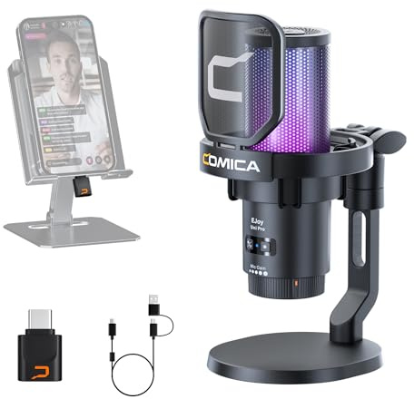 COMICA EJoy Uni Pro Kabellos USB Gaming Mikrofon (Schwarz)