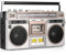 80s Retro Street Bluetooth Boombox mit Kassettenspieler, AM/Fm Radio und Bass Boost - Wireless Streaming, USB Micro SD Slots, Kopfhöreranschluss