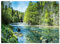 WallArena - Vlies Fototapete Wasserfall 3D EFFEKT Wald Bäume Natur 400x280 cm - Fototapeten - Tapeten - für Wohnzimmer Schlafzimmer - Vliestapete Wandtapete Tapete 3D Effekt- inkl. Kleister