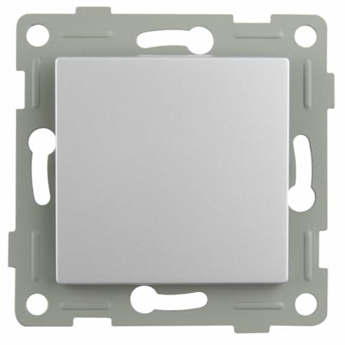 Tapa ciega - tapa de empotrar, fabricada en metal resistente, diseño elegante, color titanio, fácil instalación, ideal para acabados modernos