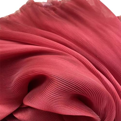 Tessuto 145 cm x 100 cm, in organza lucido, trasparente, morbido, al metro, bordatura in chiffon piegato, ideale per cucire costumi per abiti, decorazione di nozze, abbigliamento