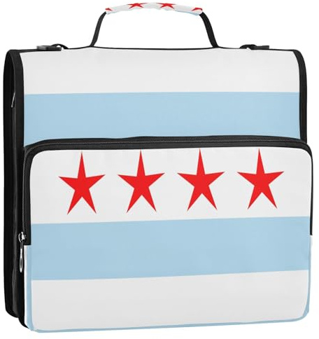 Organizador de carpeta de oficina con 3 anillos de 1.5 pulgadas, con correa para el hombro, impermeable, organizador de portafolios para la escuela