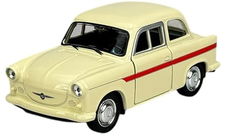Generisch Modell Auto Kompatibel mit Trabant P50 / P60 Beige 1/34-1/39 Metal Modell Auto Die Cast Neu im Kasten